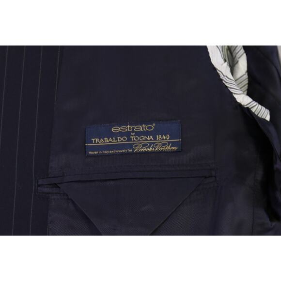 Brooks Brothers Fitzgerald Navy Blue Pinstripe Suit Blazer Jacket 41L - Picture 10 of 11